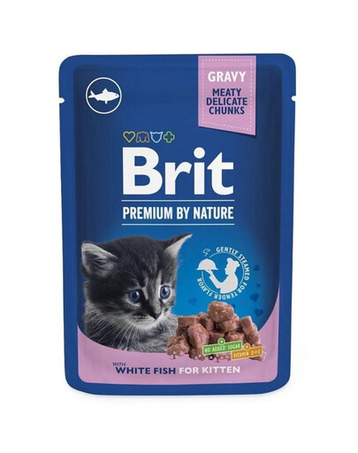 BRIT PREMIUM Pouch White Fish Kitten 24x100g s bílou rybou pro koťata