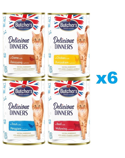 BUTCHERS Deliciuos Dinners Mix v želé 24x400 g