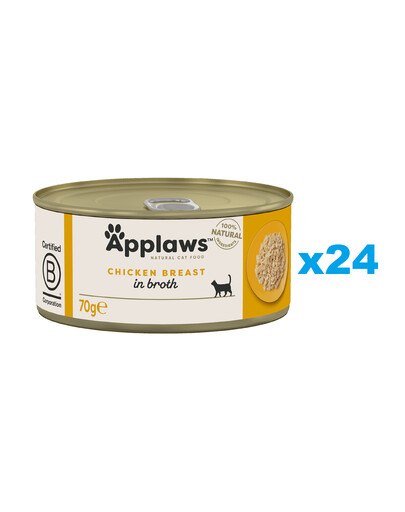 APPLAWS Cat Adult Kuřecí prsa ve vývaru 24x70 g