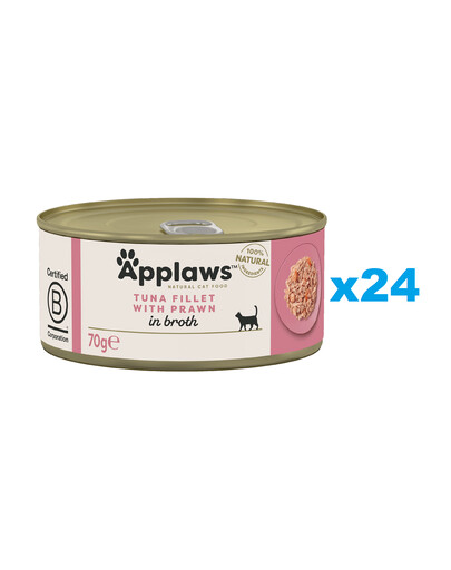 Levně APPLAWS Cat Adult Tuňák a krevety ve vývaru 24x70g
