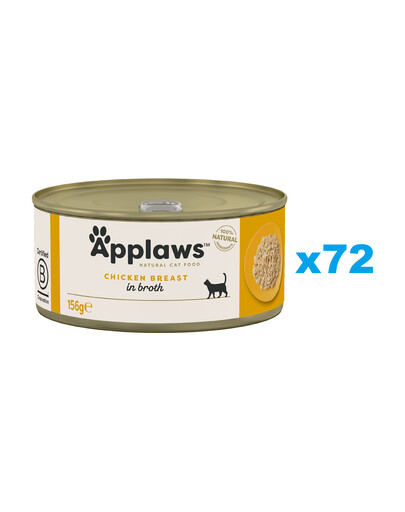 APPLAWS Cat Adult Kuřecí prsa ve vývaru 72x156g