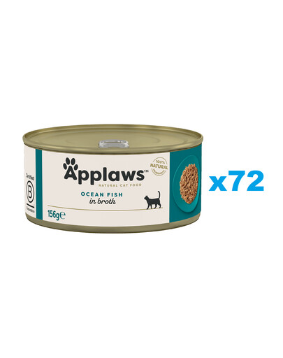 Levně APPLAWS Cat Adult Ocean Fish Mořské ryby ve vývaru 72x156 g