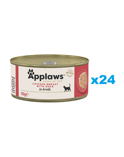 APPLAWS Cat Adult Chicken Breast with Duck in Broth 24x156g