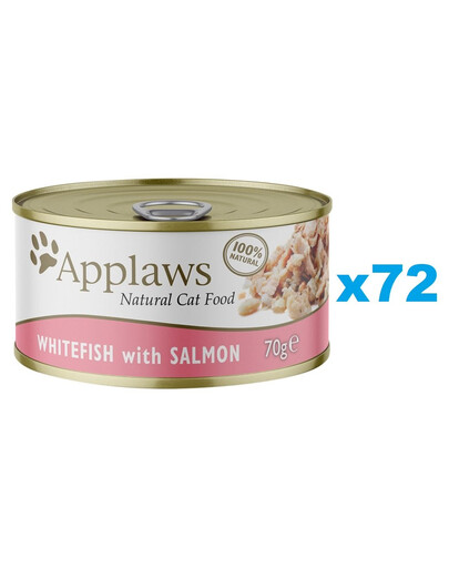 Levně APPLAWS Cat Adult Síh a Losos ve vývaru 72x70g