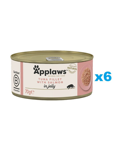 APPLAWS Cat Adult Tuna Jelly Tuňák a Losos v želé 6x70g
