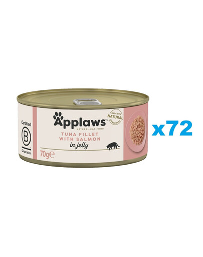 APPLAWS Cat Adult Tuna Jelly Tuňák a Losos v želé 72x70g
