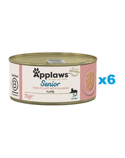 APPLAWS Cat Senior Jelly Tuňák a Losos v želé 6x70g