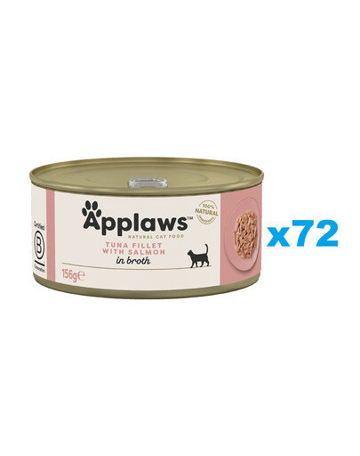 APPLAWS Cat Adult Tuňák a Losos ve vývaru 72x156 g