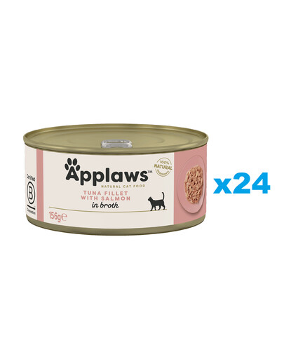 APPLAWS Cat Adult Tuňák a Losos ve vývaru 24x156 g