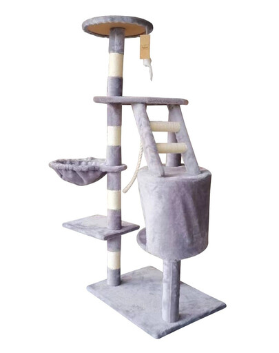KATIDO Vysoké škrabadlo pro kočky 118 cm šedo-modré