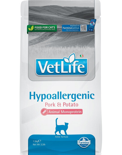 FARMINA Vet Life Natural Cat Hypo Pork & Potato 1.5 kg