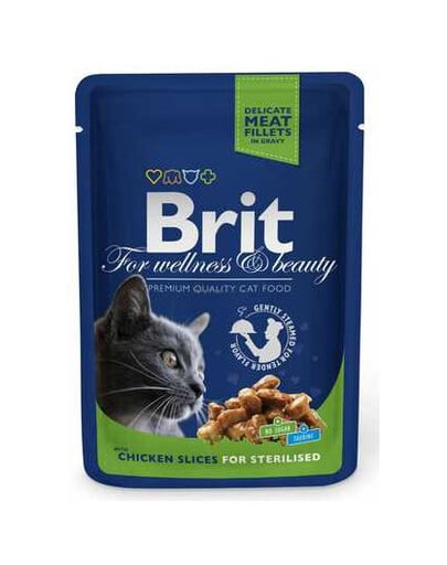 BRIT Premium Cat Pouches Chicken Slices for Sterilised 100 g