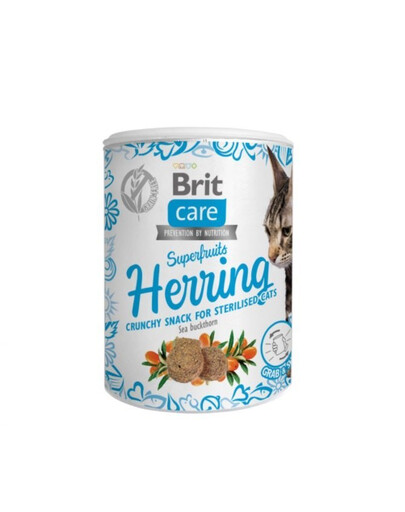 BRIT Care Cat Snack Superfruits Mix příchutě 6x100 g sledě a losos pro sterilizované kočky