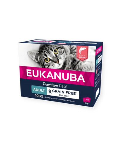 EUKANUBA Grain Free Adult Lososová paštika 12 x 85 g