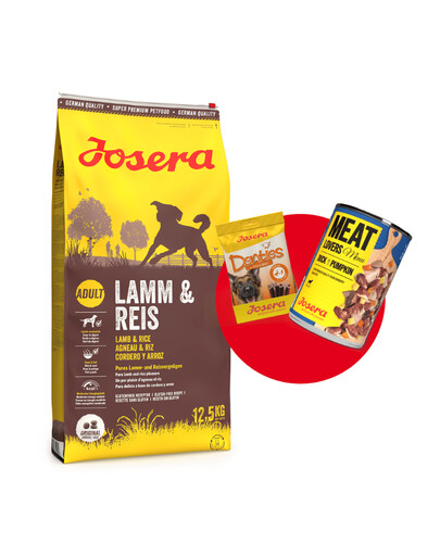 Levně JOSERA Lamm&Reis 12,5kg + 1x Denties & Meat Lovers ZDARMA