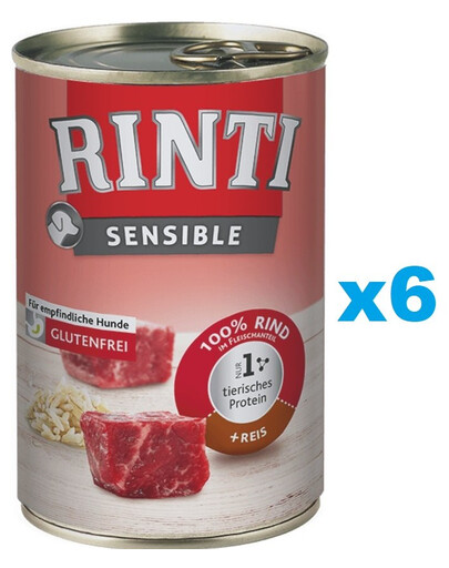 RINTI Sensible hovězí s rýží 6x400 g
