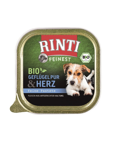 RINTI Feinest Bio Poultry Pure&Poultry hearts drůbeží srdíčka 150 g