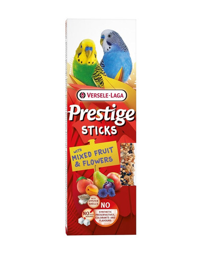 VERSELE-LAGA Prestige Sticks 2 tyčinky se směsí ovoce a květin pro malé papoušky 60 g