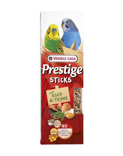 VERSELE-LAGA Prestige Sticks 2 tyčinky s vejci a tymiánem pro malé papoušky 60 g