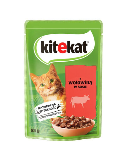 KITEKAT Hovězí maso v omáčce 85 g pro dospělé kočky