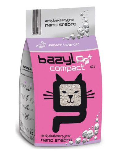 BAZYL Ag+ Compact Lavender 10L bentonitové stelivo s ionty stříbra s vůní levandule