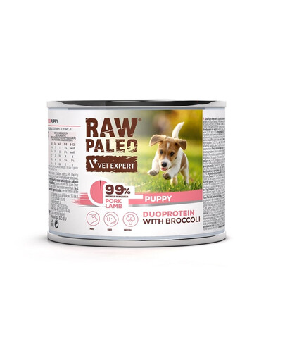 Levně RAW PALEO Pork Lamb Puppy 200g vlhké krmivo pro štěňata s vepřovým a jehněčím masem