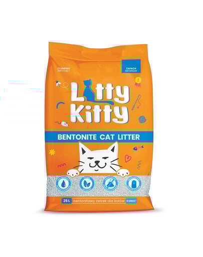 LITTY KITTY Přírodní bentonitové stelivo 25 l (20 kg)