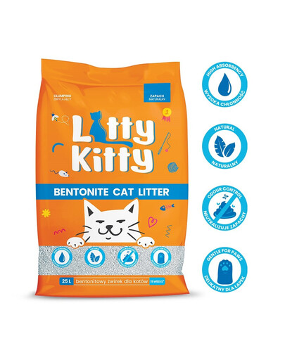 LITTY KITTY Přírodní bentonitové stelivo 25 l (20 kg)