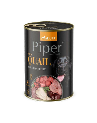PIPER Mokré krmivo s křepelkou a brusinkami pro psy 400g