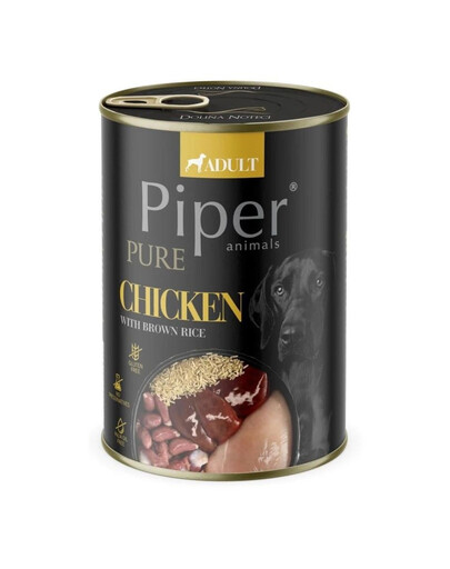 PIPER Pure chicken with brown rice 400g mokré krmivo pro psy