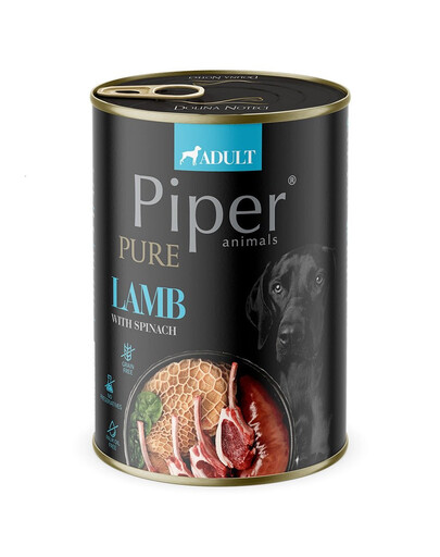 PIPER Pure jehněčí se špenátem 400g mokré krmivo pro psy
