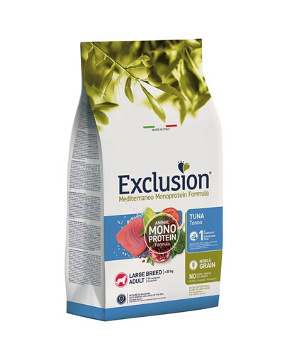 Levně EXCLUSION MonoProtein Noble Grain large breed dogs krmivo pro psy velkých plemen s tuňákem 12 kg