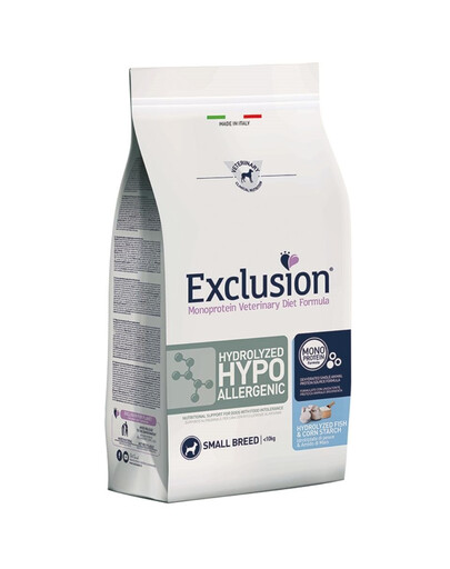 EXCLUSION Hydrolyzed Hypoallergenic small breeds krmivo pro psy malých plemen s rybami 2 kg