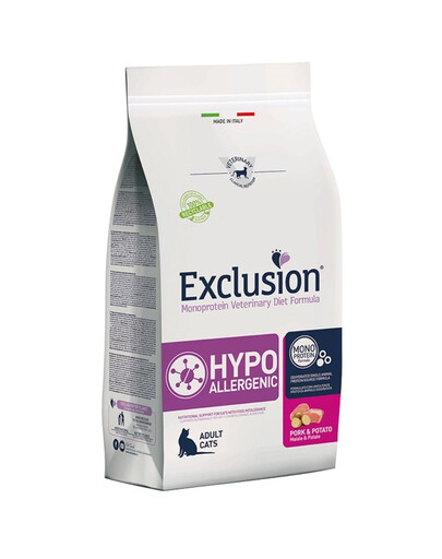 EXCLUSION Hypoallergenic adult cats s vepřovým masem pro kočky 1,5 kg