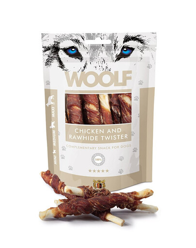 Levně WOOLF Chicken And Rawhide Twister 100g