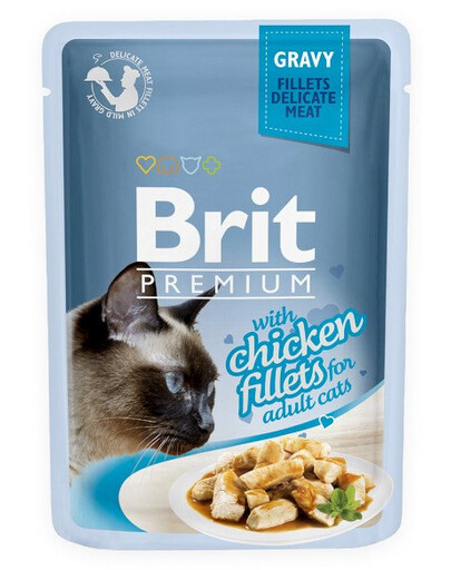 BRIT Premium Cat Fillets in Gravy kuřecí mokré krmivo pro kočky 24x85g