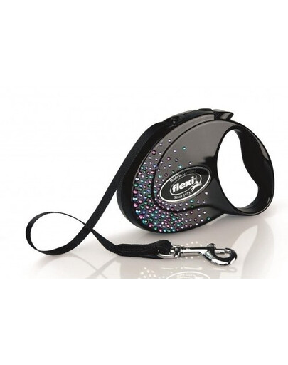 FLEXI Glam Splash Mystic M 5m černá páska vodítko pro psa