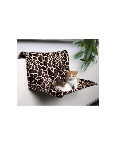 TRIXIE Závěsné lůžko na topení pro kočku 48 × 26 × 30 cm vzor žirafa