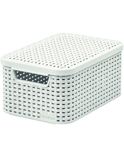 CURVER Úložný box RATTAN Style2 s víkem M - krémový