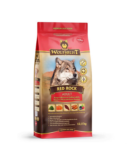 WOLFSBLUT Red Rock Adult suché krmivo pro alergické psy s klokaním masem a dýní 12,5 kg