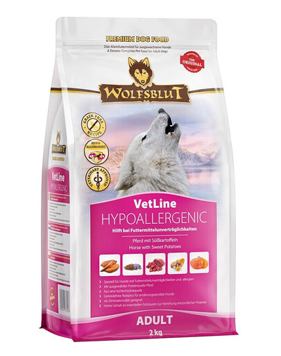 WOLFSBLUT VetLine Hypoallergenic bezalergenní dietní krmivo pro psy 12 kg