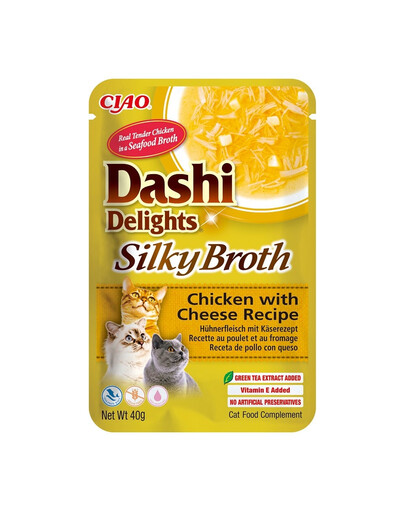 INABA Cat Dashi Delights Silky Broth Chicken & Cheese 40g