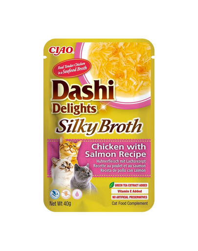 INABA Cat Dashi Delights Silky Broth Kuře a losos 40g
