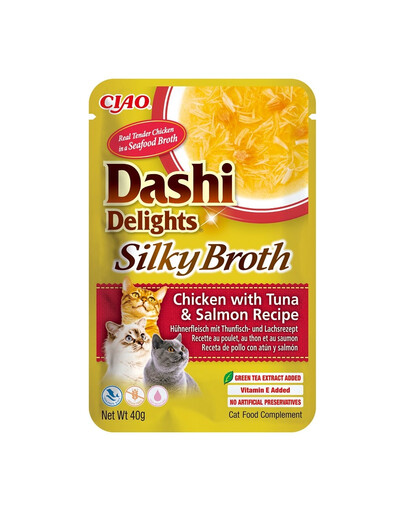 INABA Cat Dashi Delights Silky Broth Kuře, tuňák a losos 40g