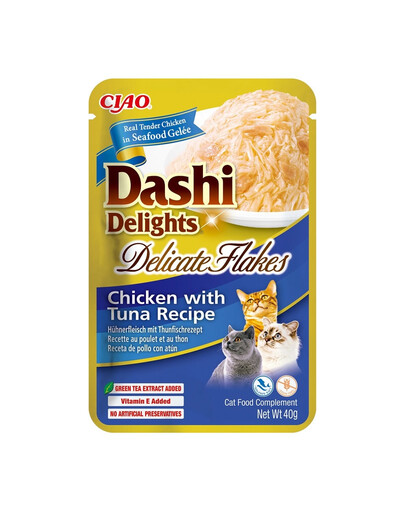 INABA Cat Dashi Delights Delicate Flakes Kuře a tuňák 40g