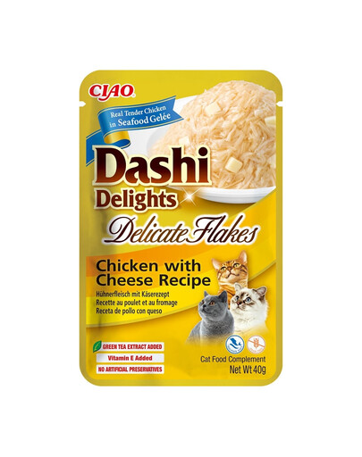 INABA Cat Dashi Delights Delicate Flakes Chicken & Cheese 40g