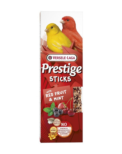 VERSELE-LAGA Prestige Sticks 2 tyčinky s červeným ovocem a mátou pro kanáry 60g