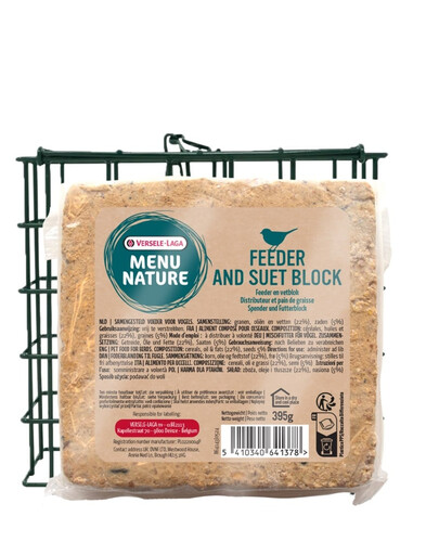 VERSELE-LAGA Menu Nature Blok tuku se semínky + opakovaně použitelný podavač 395g
