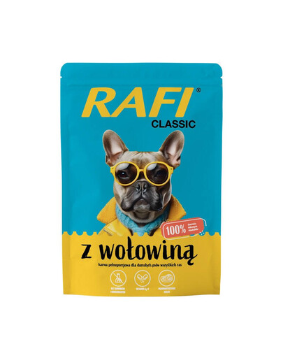 RAFI Classic hovězí mokré krmivo pro psy 400g