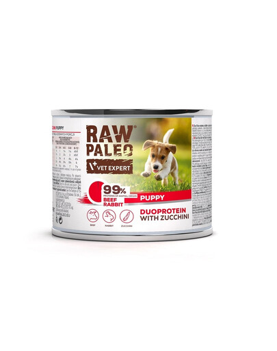 Levně RAW PALEO Beef Rabbit Puppy 200g hovězí mokré krmivo s králíkem pro štěňata